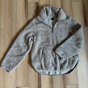 LIV Life Integrity Earth Cozy Sherpa Pullover Womens Medium Brown Tan